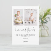 ミニマリスト2写真1st誕生日の愛と感謝してい カード (スタンド正面)