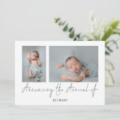 ミニマリスト2到着通知誕生 案内状 (スタンド正面)