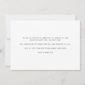 ミニマリスト2到着通知誕生 案内状 (裏面)