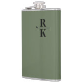 ミニマリスト2文字ブラックモノグラム緑 フラスク (左)
