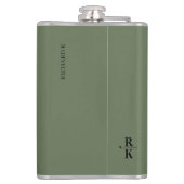 ミニマリスト2文字ブラックモノグラム緑 フラスク (裏面)