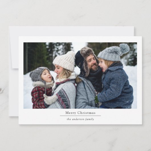 ミニマリスト2枚の写真でメリークリスマス シーズンカード (正面)