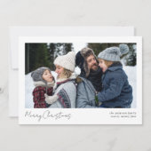 ミニマリスト2枚の写真とカリグラフィー メリークリスマス シーズンカード (正面)