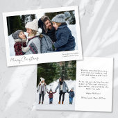 ミニマリスト2枚の写真とカリグラフィー メリークリスマス シーズンカード