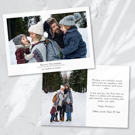 ミニマリスト2枚の写真のクリスマスカード シーズンカード