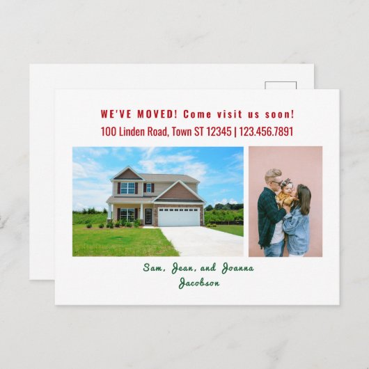 ミニマリスト2枚の写真を移動した動画の発表 ポストカード (正面/裏面)