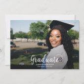 ミニマリスト2枚の写真卒業アナウンスメントカード 案内状 (正面)