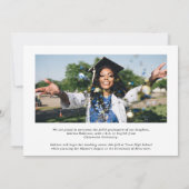 ミニマリスト2枚の写真卒業アナウンスメントカード 案内状 (裏面)