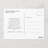 ミニマリスト2枚フォトスクリプトありがとうはがき ポストカード (裏面)