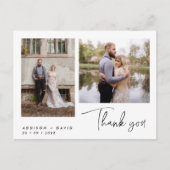 ミニマリスト2枚フォトスクリプトありがとうはがき ポストカード (正面)