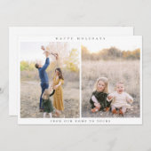ミニマリスト2枚フォトホリデーカード シーズンカード (正面/裏面)