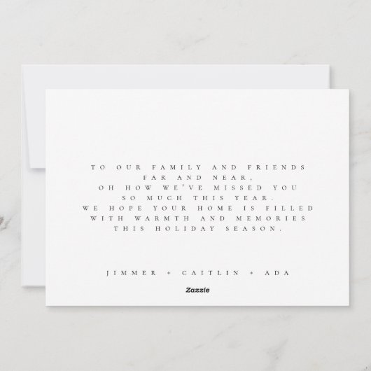 ミニマリスト2枚フォトホリデーカード シーズンカード (裏面)