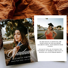 ミニマリスト2枚写真の卒業アナウンス 招待状