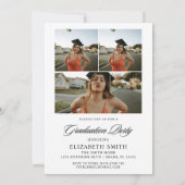 ミニマリスト2枚組写真付き卒業おめでとうカード 招待状 (裏面)