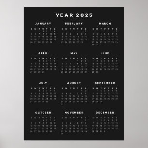 ミニマリスト2025カレンダーポスター ポスター