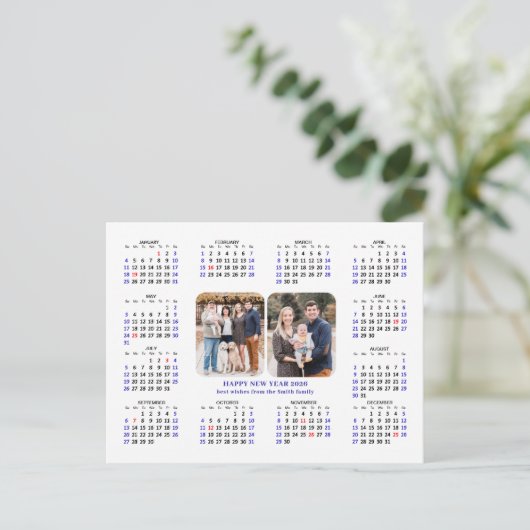 ミニマリスト2025カレンモダンダファミリー2写真 シーズンポストカード (スタンド正面)