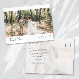 ミニマリスト2 フォト カリグラフィー ウェディング サンクス ポストカード