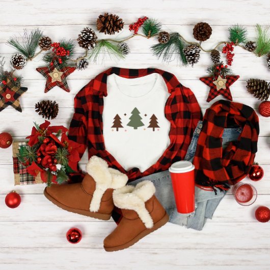 ミニマリスト3クリスマスツリーズデザイン Tシャツ