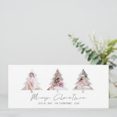 ミニマリスト3ツリーの形の写真メリークリスマス シーズンカード (スタンド正面)