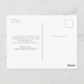 ミニマリスト3フォトシック赤ちゃんシャワーありがとう ポストカード (裏面)