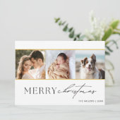 ミニマリスト3写真家族クリスマス シーズンカード (スタンド正面)