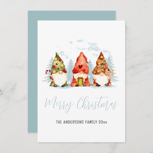 ミニマリスト3冬のカラフルクリスマス格言 シーズンカード (正面/裏面)