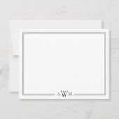 ミニマリスト3文字モノグラム縁ど ノートカード (正面)