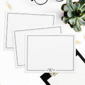 ミニマリスト3文字モノグラム縁ど ノートカード