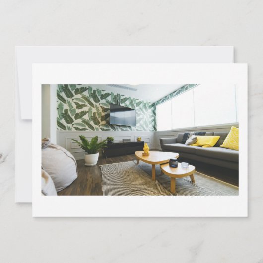 ミニマリスト3枚の写真を移動した動画の発表 案内状 (裏面)