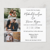 ミニマリスト3枚の写真コラージュ結婚式招待状 (正面)