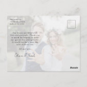 ミニマリスト3 フォト カリグラフィー ウェディング サンクス ポストカード (裏面)