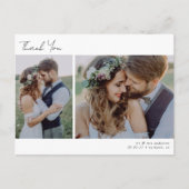 ミニマリスト3 フォト カリグラフィー ウェディング サンクス ポストカード (正面)