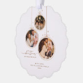 ミニマリスト3 – 写真ファミリーメリークリスマスホリデー オーナメントカード (左)