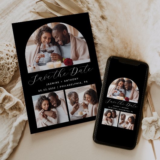 ミニマリスト3-Photo Arch Collage白黒 セーブザデート