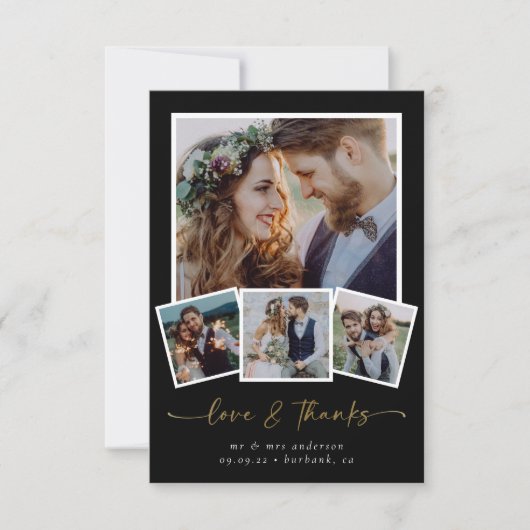 ミニマリスト4フォトラヴ感謝してい&結婚ズ サンキューカード (正面)