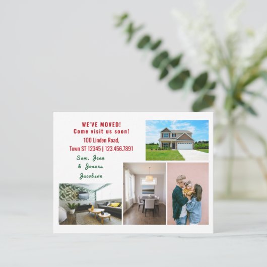 ミニマリスト4枚の写真を移動した動画の発表 ポストカード (スタンド正面)