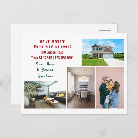 ミニマリスト4枚の写真を移動した動画の発表 ポストカード (正面/裏面)