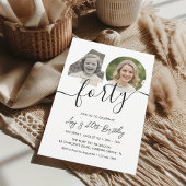 ミニマリスト40歳の誕生日フォト 招待状