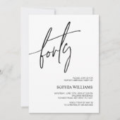ミニマリスト40歳誕生日招待状 招待状 (正面)