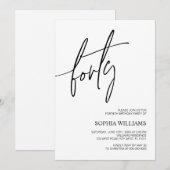 ミニマリスト40歳誕生日招待状 招待状 (正面/裏面)