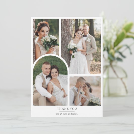 ミニマリスト5枚写真アーカイブウェディング 案内状 (スタンド正面)