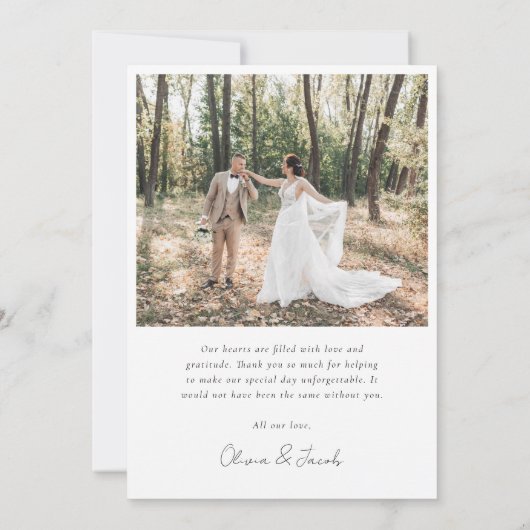 ミニマリスト5枚写真アーカイブウェディング 案内状 (裏面)