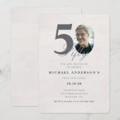 ミニマリスト50歳の誕生日招待状 招待状 (正面/裏面)