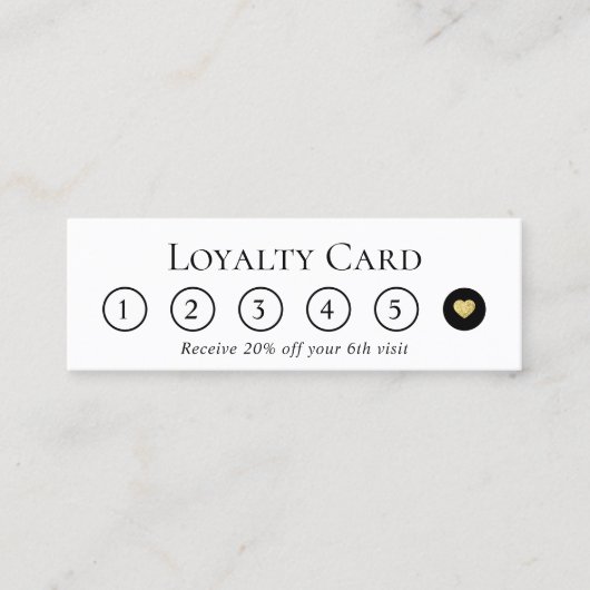 ミニマリスト6パンチおエレガント客様ロイヤリティ ロイヤリティカード (正面)