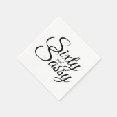 ミニマリスト60とサッシー60番目の白黒誕生日 スタンダードカクテルナプキン (角)