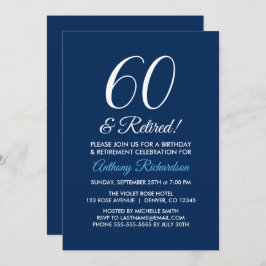 ミニマリスト60歳と引退 ネイビーブルー 招待状