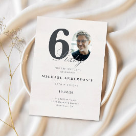 ミニマリスト60歳の誕生日招待状 招待状
