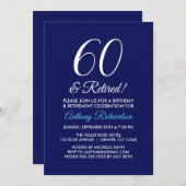 ミニマリスト60歳引退 ダークパープル 招待状 (正面/裏面)