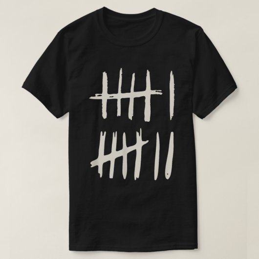 ミニマリスト6-7タリーマークデザイン Tシャツ (デザイン正面)