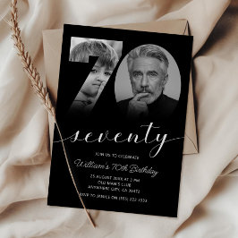 ミニマリスト70歳誕生日70枚の写真 招待状